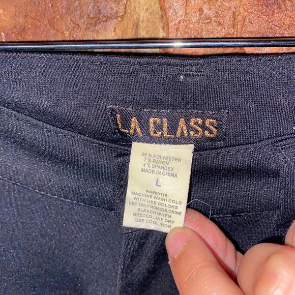 LA Class Black Stretchy Slim Fit Skinny Dress Pants Women's Size Large - Picture 4 of 5